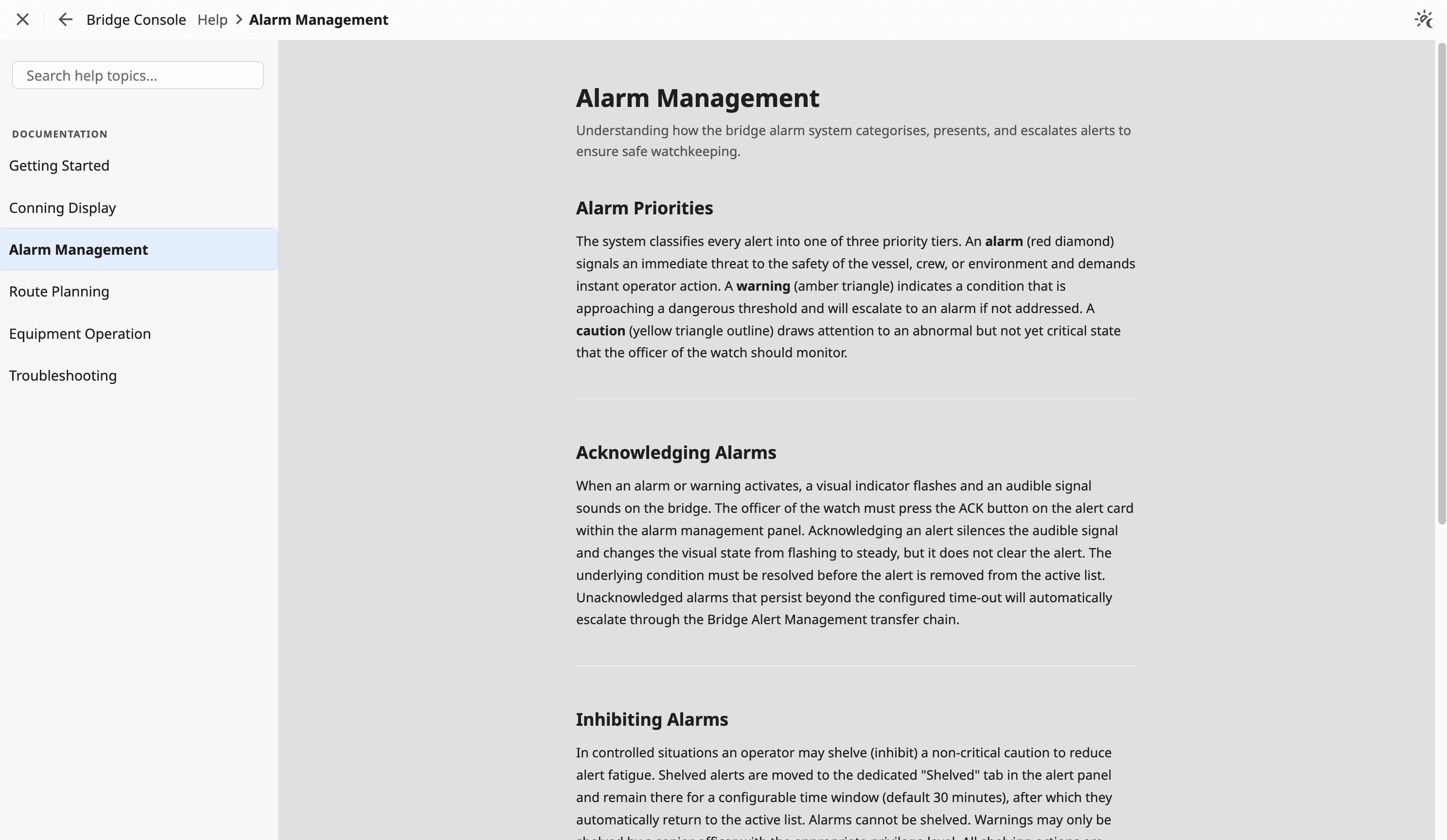 Help documentation